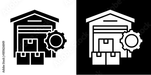 Inventory Control  Icon Set White Style Collection
