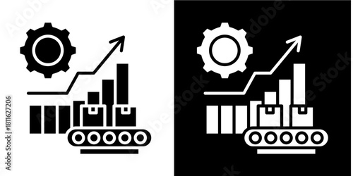Production Metrics  Icon Set White Style Collection