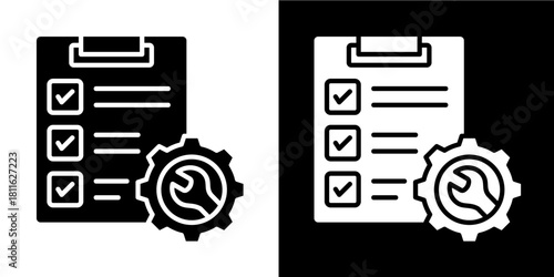 Maintenance Checklist  Icon Set White Style Collection