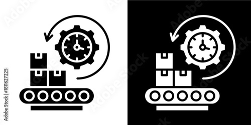 Production Efficiency  Icon Set White Style Collection