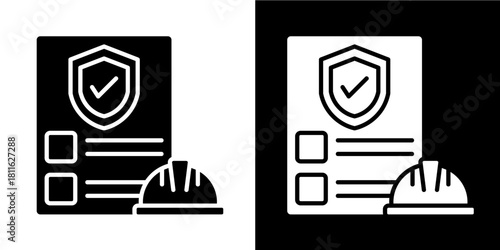 Safety Audit  Icon Set White Style Collection