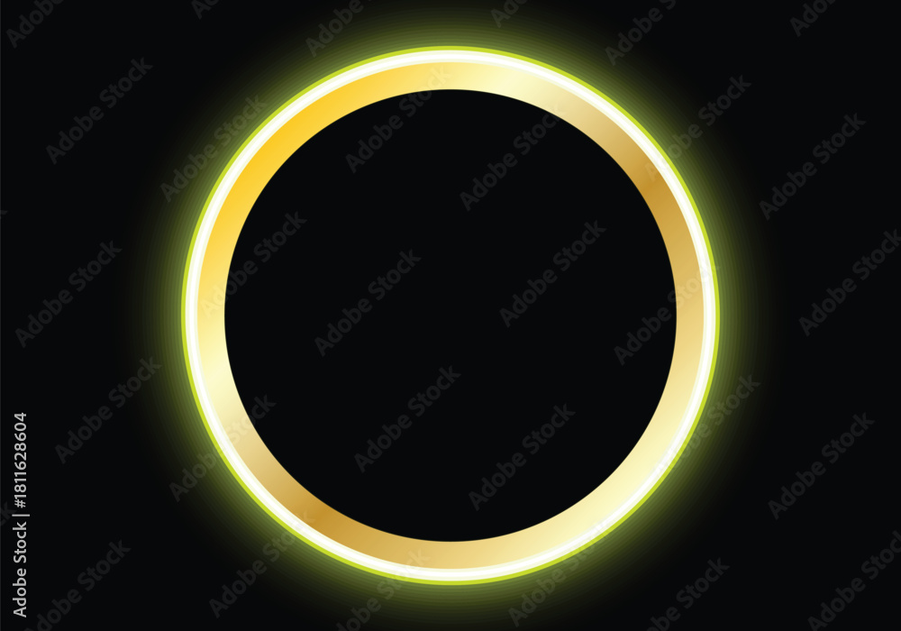 Fototapeta premium Annular Solar Eclipse Ring of Fire Abstract Vector on Dark Background
