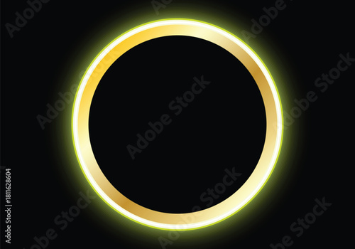Annular Solar Eclipse Ring of Fire Abstract Vector on Dark Background