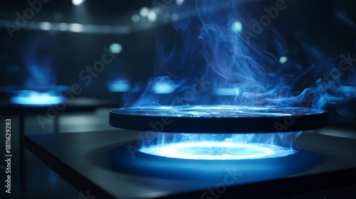 Abstract display of blue flames