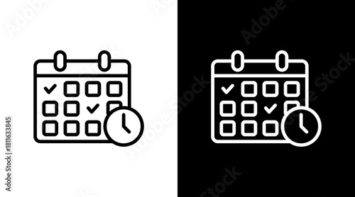 Financial Calendar With Icon Set Design