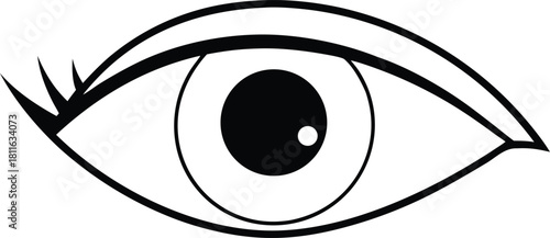 close up eye focus line art transparent background