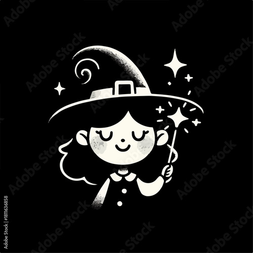 flat illustration of a magician