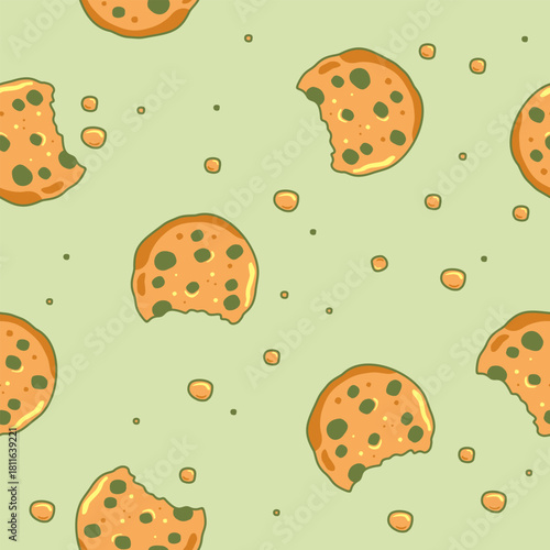 Cute cookies pattern background vector design