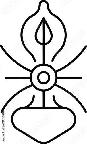 Mind and spirit concept line art with transparent background
