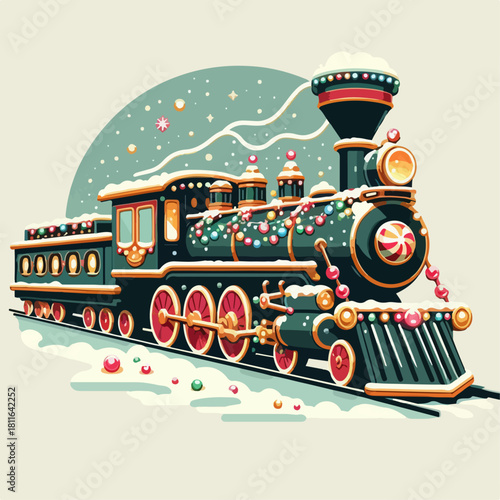 fast train flat illustration