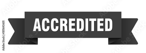 accredited ribbon isolated on transparent background. accredited ribbon
