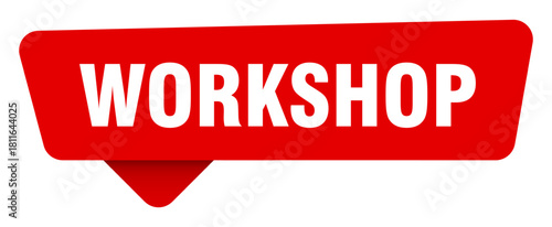 workshop red sticker isolated on transpatent background. workshop sign