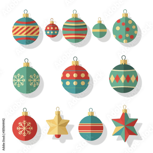 Festive Christmas Ornaments: A Colorful Collection of Holiday Decorations.
