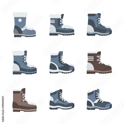 Collection of Winter Boots for Cold Weather.