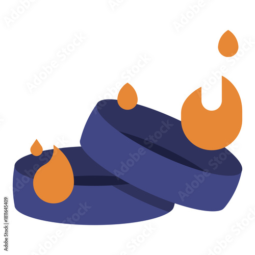 fire burning car tires flat icon