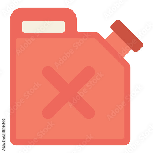 red fuel container jerrycan flat icon