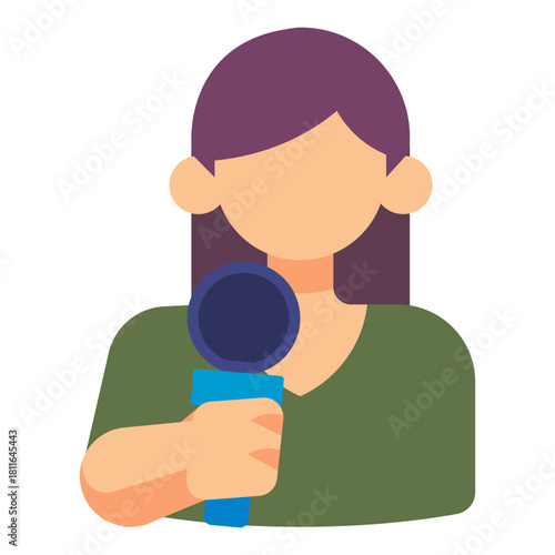 female reporter flat icon