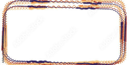 Zigzag Border with Brown and Navy Waves for Design Projects The dynamic frame features a striking contrast ideal for creative projects and adding an energetic feel