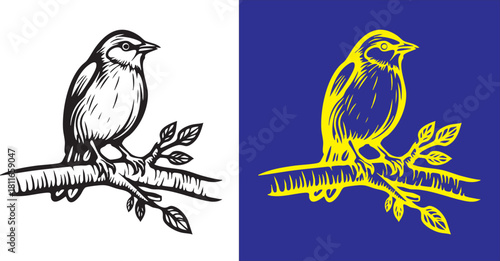 Simple black and white graphic of stylized stag antlers image