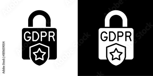 GDPR Compliance  Icon Set White Style Collection
