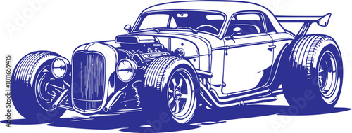 Stylized Blue Motorcycle Wheel Vector Graphic on a White Background