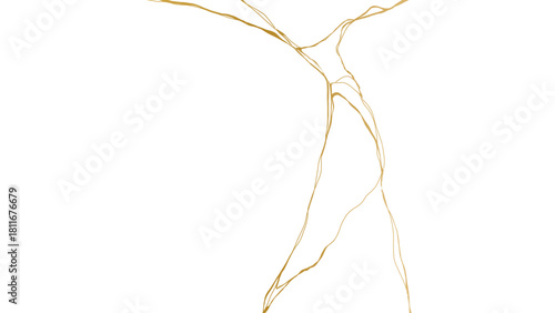 luxury marble texture pattern of Golden kintsugi crack. Vector horizontal backdrop poster background with intertwine graceful veins. gold broken seams