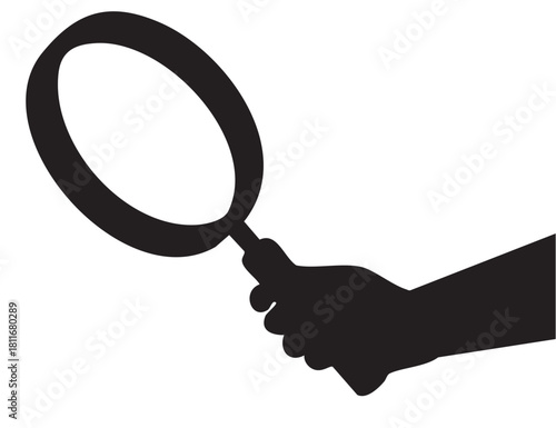 Magnifying Glass Search Symbol Silhouette With Hand
