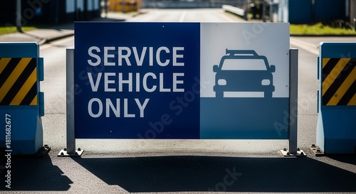 Service Vehicle Only Sign Indicating Restricted Access Illustrating Transportation Regulation