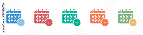 Schedule Silhouette Glyphs Icon Set Multiple Style Collection