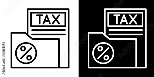 Tax File   Icon Set White Style Collection