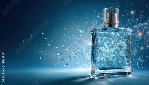 Wallpaper Mural A bottle with water droplets and particles floating around it Torontodigital.ca