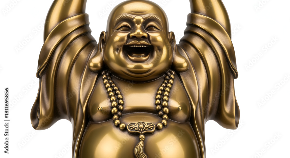 Obraz premium Gold Happy Buddha - in temple 