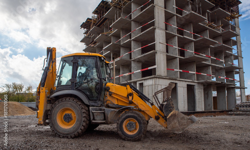 equipment at the construction site of a new building