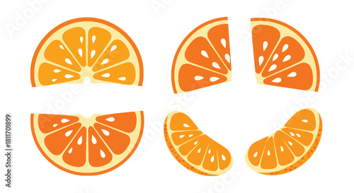 A collection of vibrant orange slices showcasing fresh citrus fruit segments