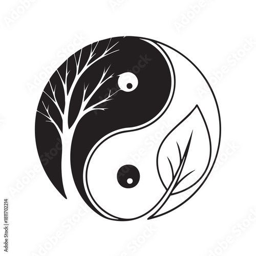 Elegant Taijitu Yin Yang Symbol Design