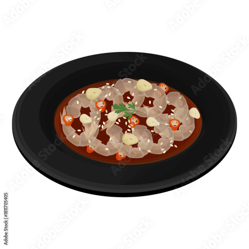 Vector Illustration Logo Clip art Saewoo Jang Korean soy sauce marinated shrimp