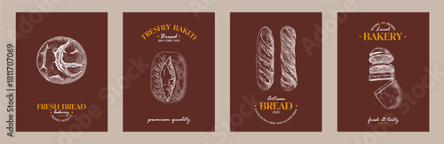 Collection of vintage retro bakery cards