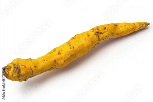 Fresh Yellow Turmeric Root Isolated on White Background for Healthy Cooking