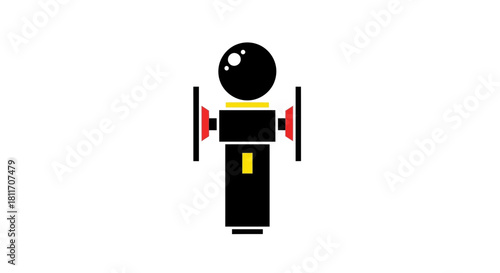 Striking abstract minimalist robot design with bold geometric shapes for modern tech brand, futuristic concept illustration for sleek innovation projects