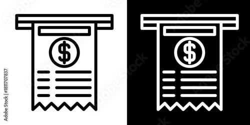 Payment Receipt  Icon Set White Style Collection
