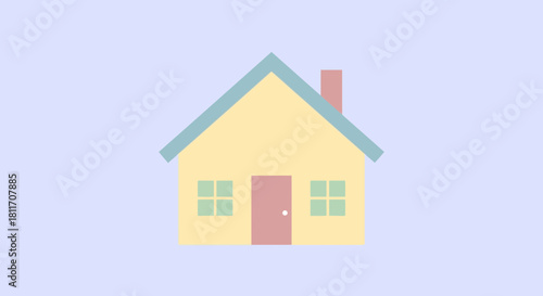 Adorable home illustration perfect for real estate marketing, family blogs, and community outreach projects, originally a scalable vector graphic