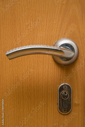 Wallpaper Mural Door handle and keyhole on wooden door Torontodigital.ca