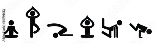yoga icons vector