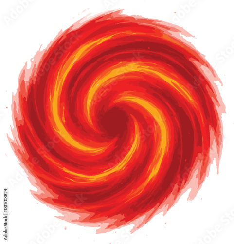 Red paint splashes with brush strokes abstract art background