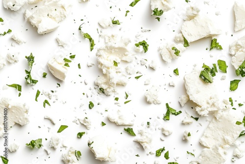 Fresh Crumbled Feta Cheese with Herbs for Culinary Creativity and Recipes
