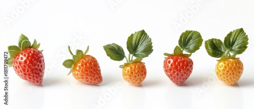 Fresh Desert Strawberries Arranged in a Beautiful Gradient for Packaging Design