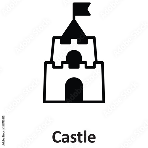 Castle Vector icon which can easily modify or edit