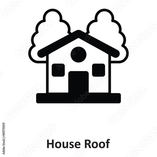 House Roof Vector icon which can easily modify or edit