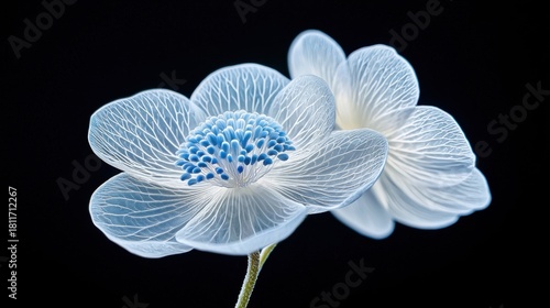 Transparent Exotic Flowers Featuring Delicate Petals and Details