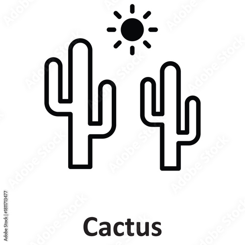 Cactus Vector icon which can easily modify or edit